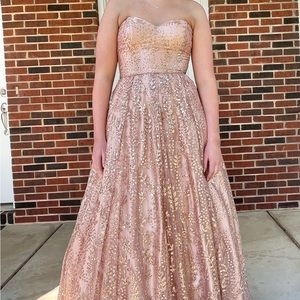 GOLD GLITTER PROM DRESS